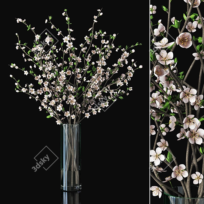 Blossom Plum Vase 3D model image 1