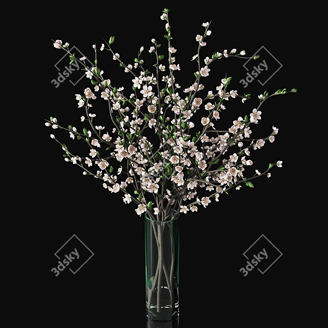 Blossom Plum Vase 3D model image 2