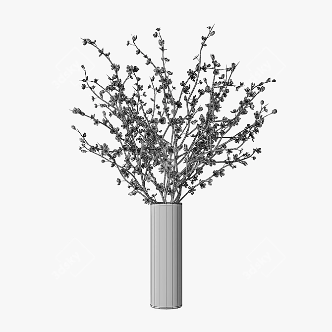 Blossom Plum Vase 3D model image 4