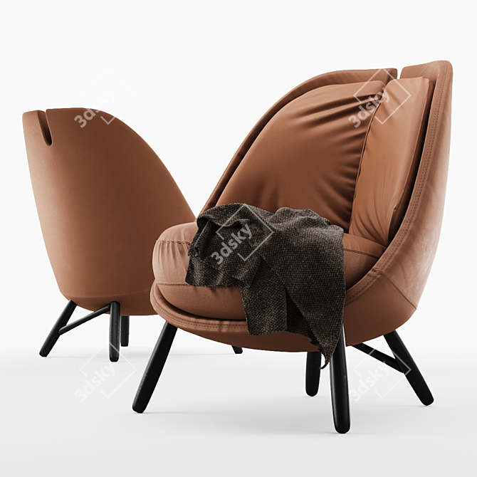 Elegant Pianca Calatea Armchair 3D model image 1