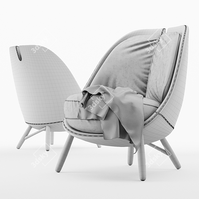 Elegant Pianca Calatea Armchair 3D model image 3