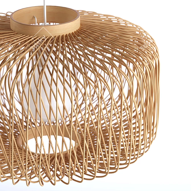 Yaku Rattan Lamp: Non-Electrified Elegance 3D model image 6