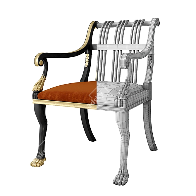 Elegant Brighton Armchair: Classic Comfort 3D model image 5