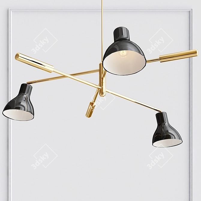 Elegant Kace 3 Arm Chandelier 3D model image 2