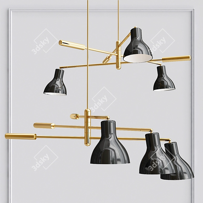 Elegant Kace 3 Arm Chandelier 3D model image 3