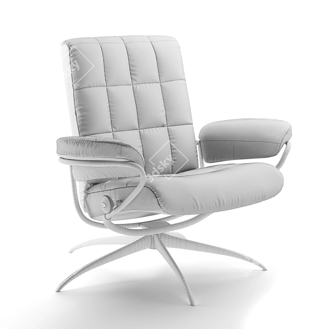 Modern and Comfortable Stressless London Recliner 3D model image 3