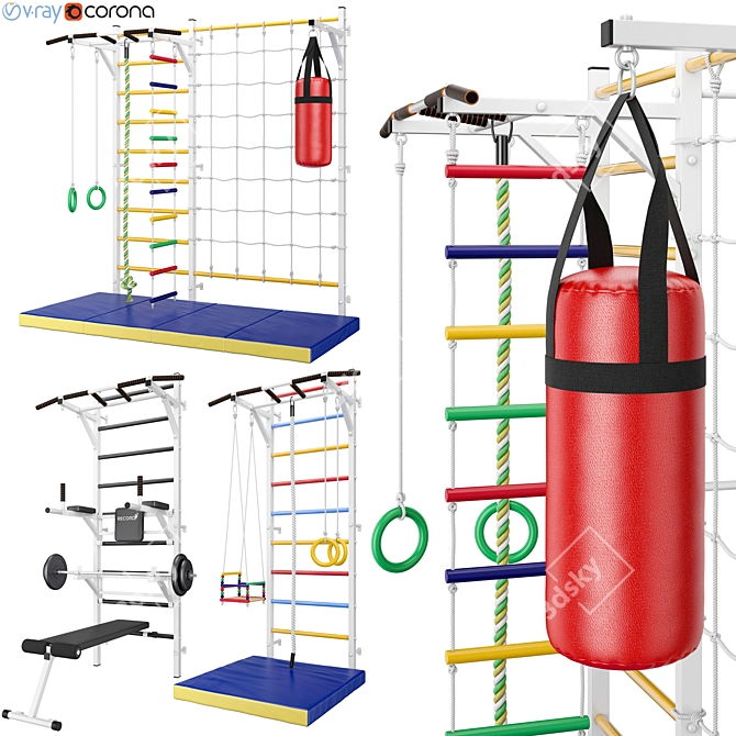 Ultimate Wall Bars Set: Record Monolith 2 3D model image 1