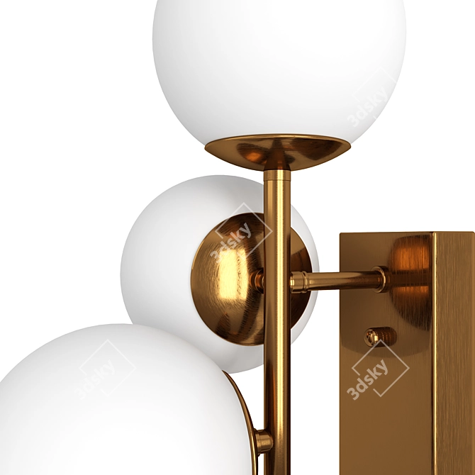 Elegant Brass and Glass Sconce 3D model image 2