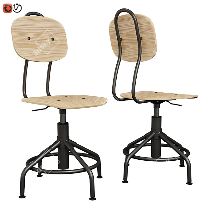 Title: KULLABERG Work Chair: Simple and Stylish 3D model image 1