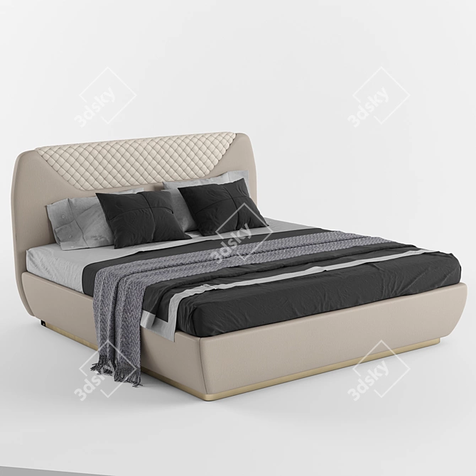 Grilli Quadro Double Bed: Sleek and Modern Elegance 3D model image 11