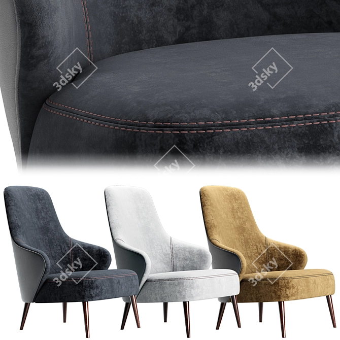 Modern and Stylish ELIS Armchair 3D model image 2