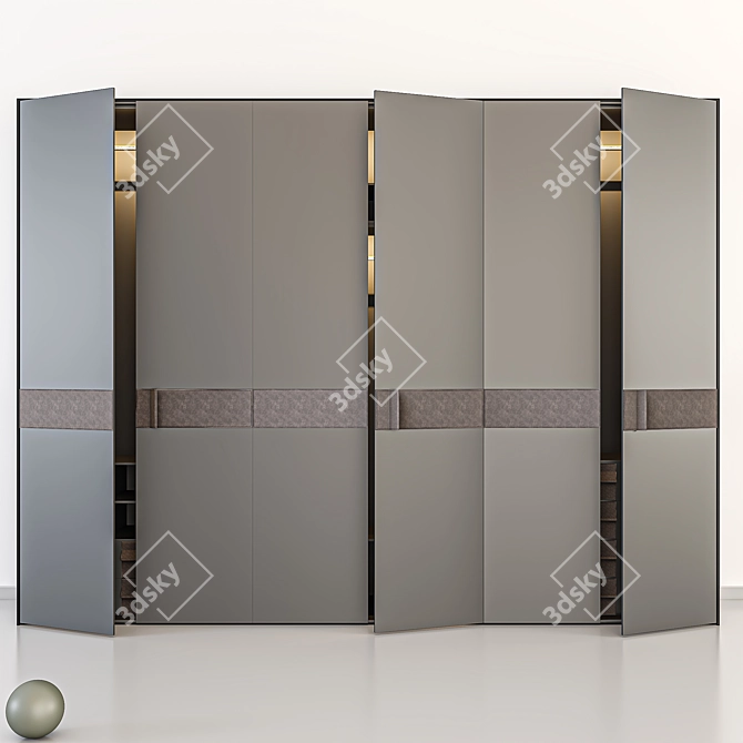 Italian-Style 3-Part Wardrobe 3D model image 1