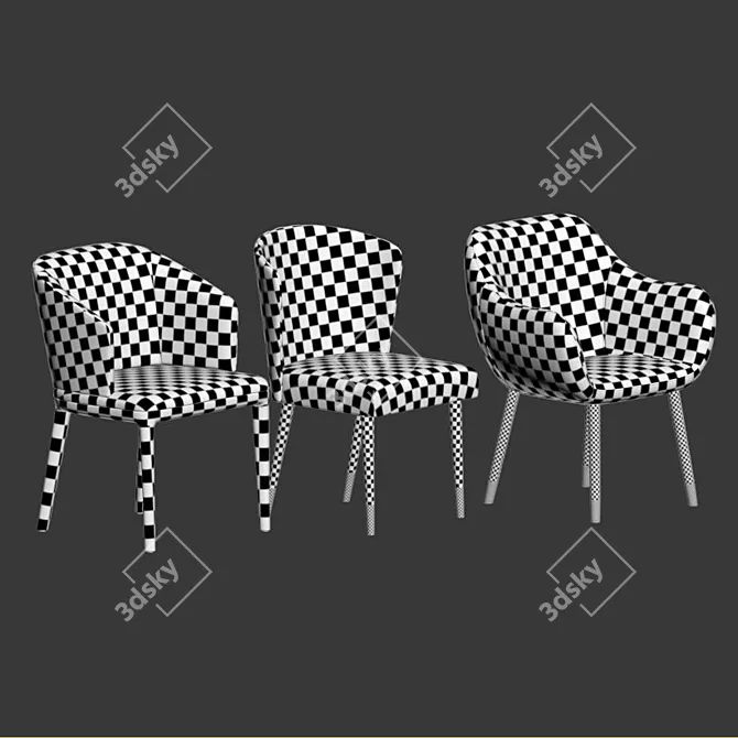 Modern Dining Chair Collection 3D model image 5