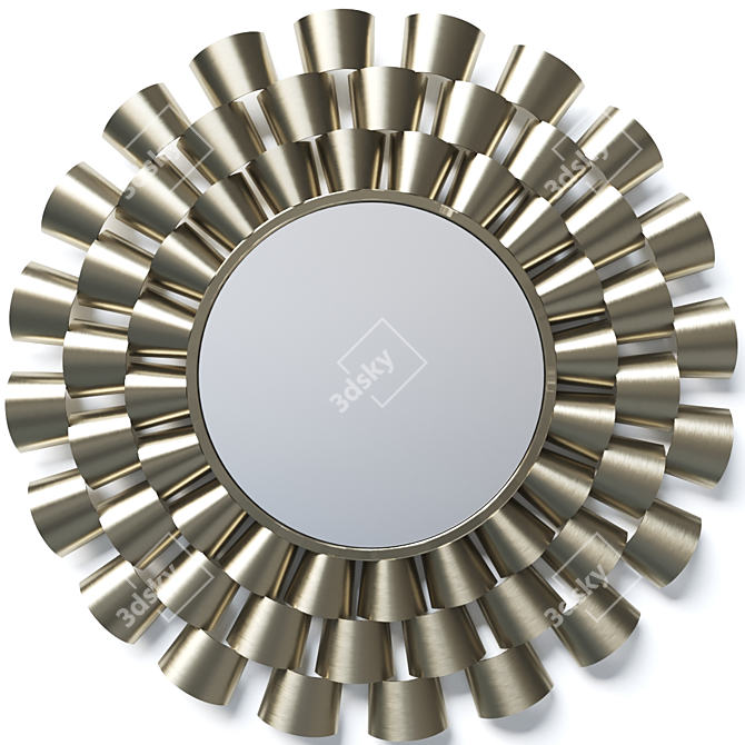 Vintage Sun Mirror by Nelwyn LaRedoute 3D model image 1
