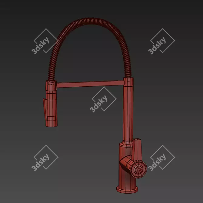 CERALOOK Black Chrome Kitchen Faucet 3D model image 5