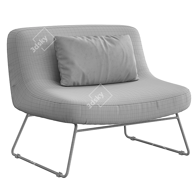 Elegant Katalina Armchair 3D model image 5