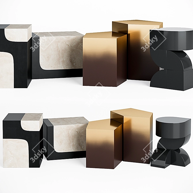 Modern Side Tables Set for Stylish Living 3D model image 1