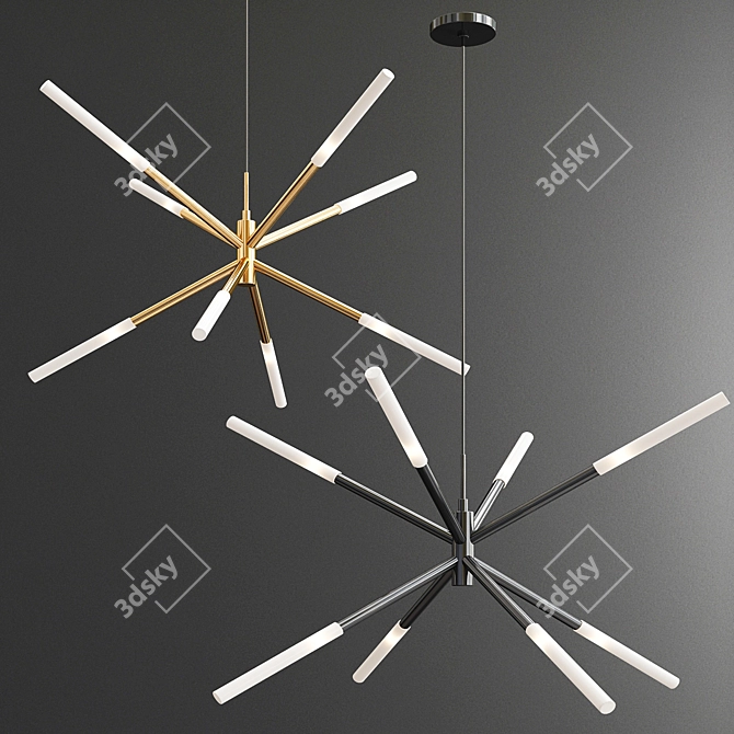 Elegant Antique Brass LED Pendant 3D model image 2