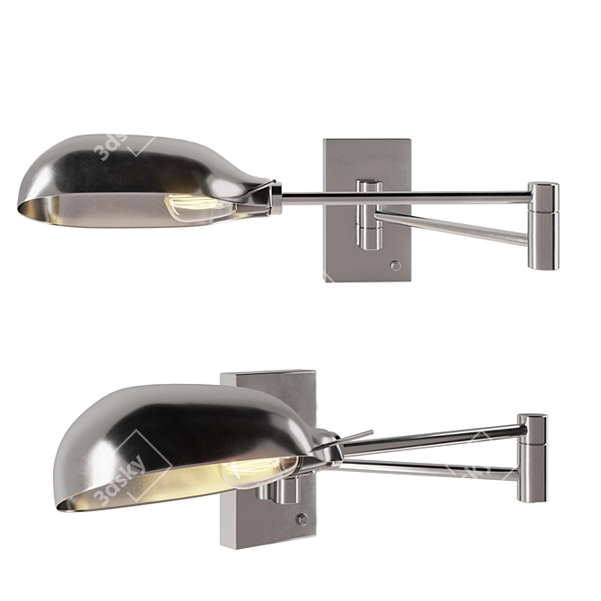 Sleek Adjustable Wall Light 3D model image 3