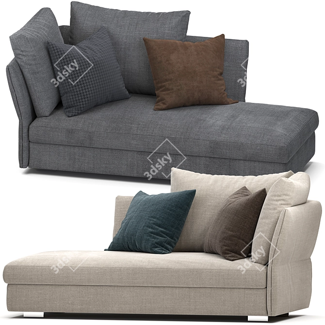 Stylish and Relaxing Holiday Chaise 3D model image 3