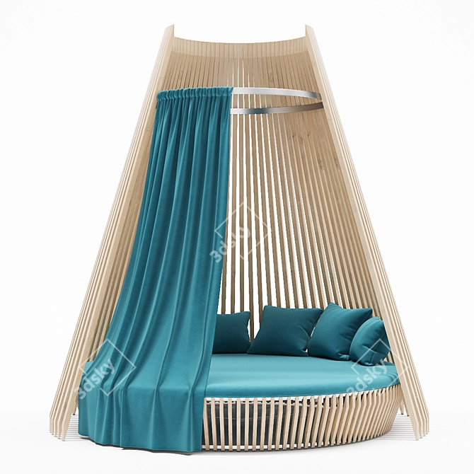 Ethimo Hut Lounge Bed: Luxurious Outdoor Oasis 3D model image 1