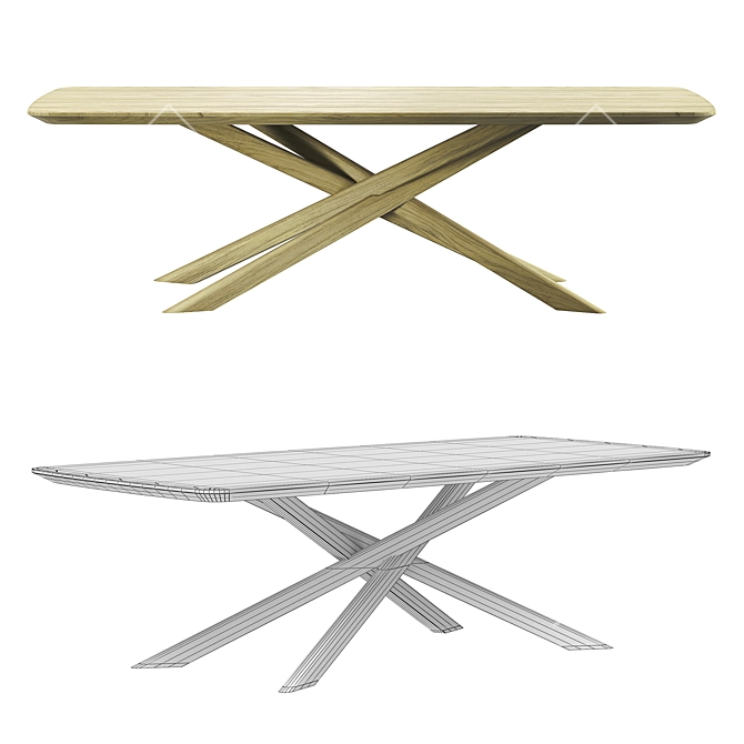 Modern Ethnicraft Mikado Rectangular Coffee Table 3D model image 2