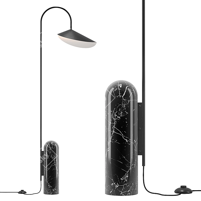 Modern Arum Floor Lamp 3D model image 1