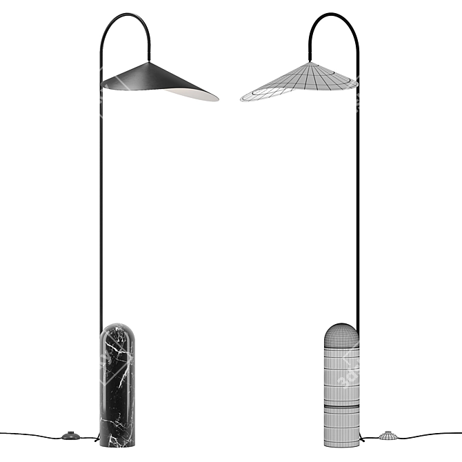 Modern Arum Floor Lamp 3D model image 2