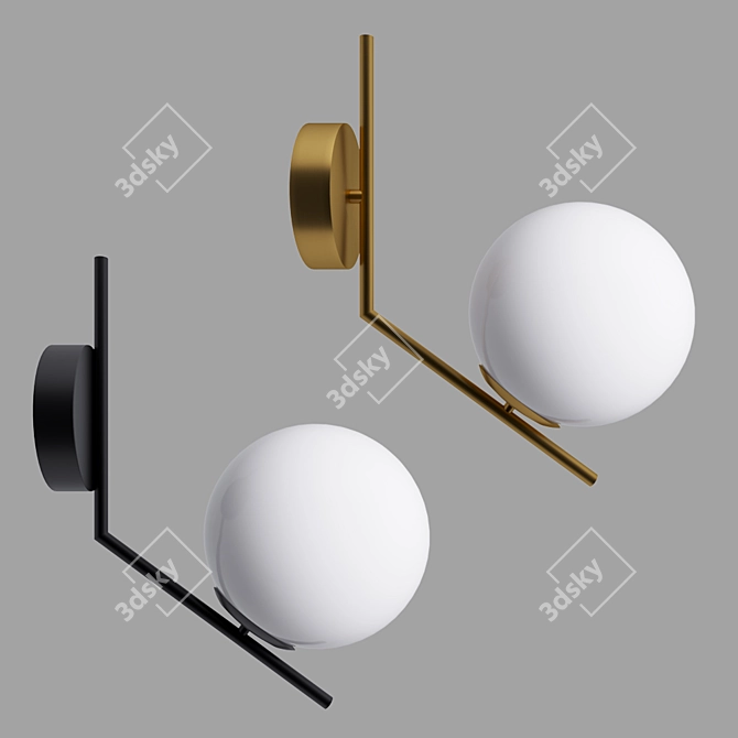 Modern Gold Wall Light 3D model image 2