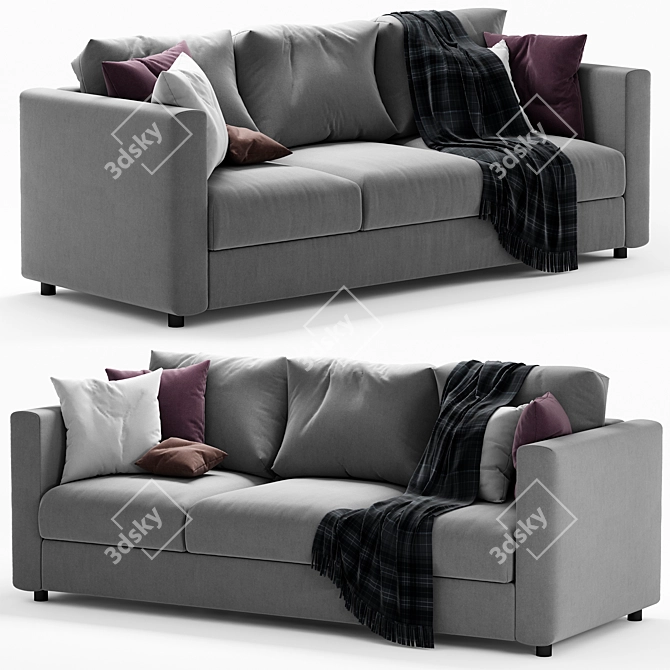 Elegant Ikea Finnala 3-Seater Sofa 3D model image 1