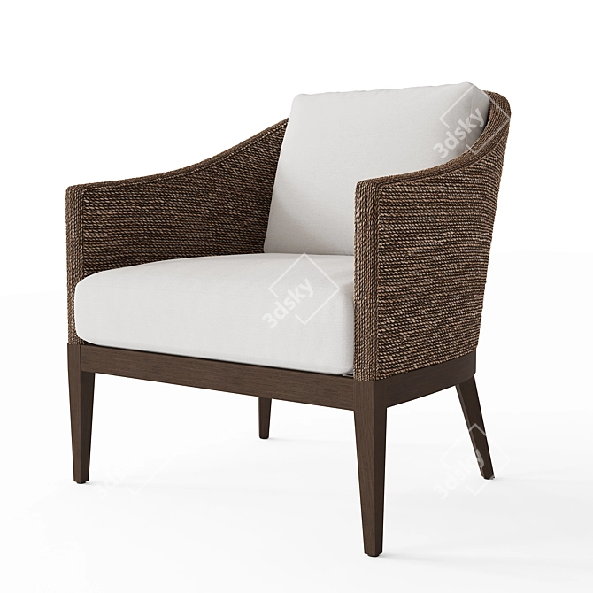 Restoration Hardware Marisol Seagrass Armchair 3D model image 1