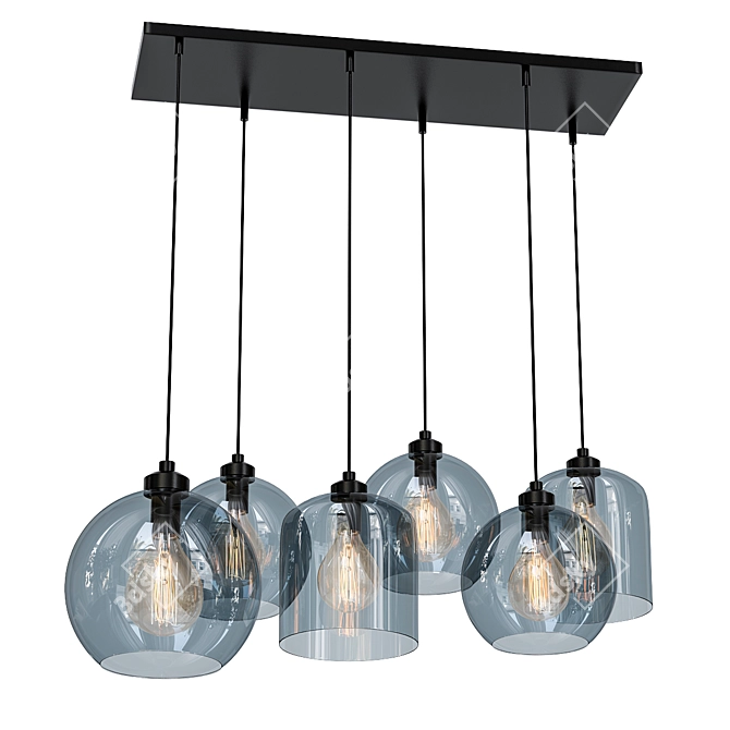 Elegant Glass Ceiling Light 3D model image 1