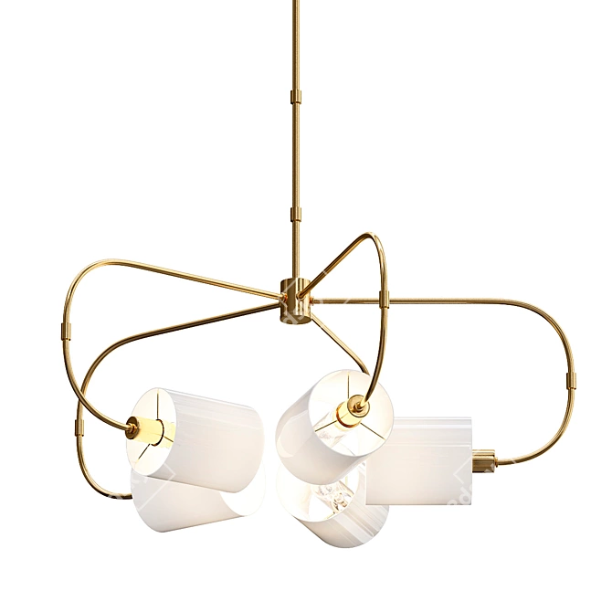 Elegant Ring 5-Light Chandelier 3D model image 1