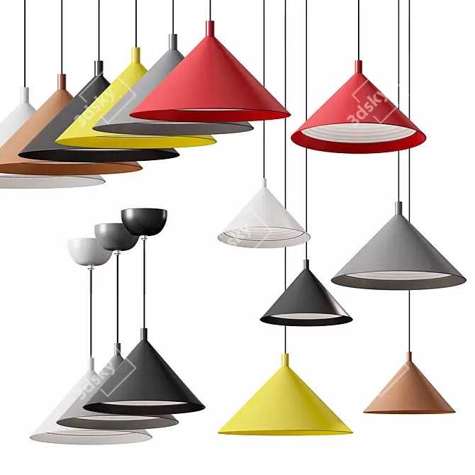CONO Pendant Light: Sleek Aluminum Design 3D model image 1