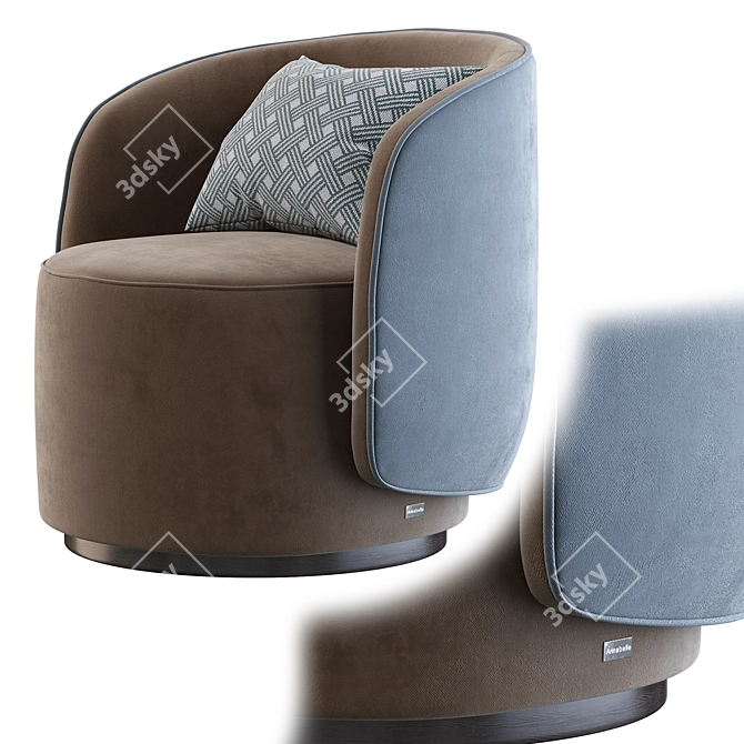 Fendi Casa Annabelle Armchair: Sleek & Elegant 3D model image 2