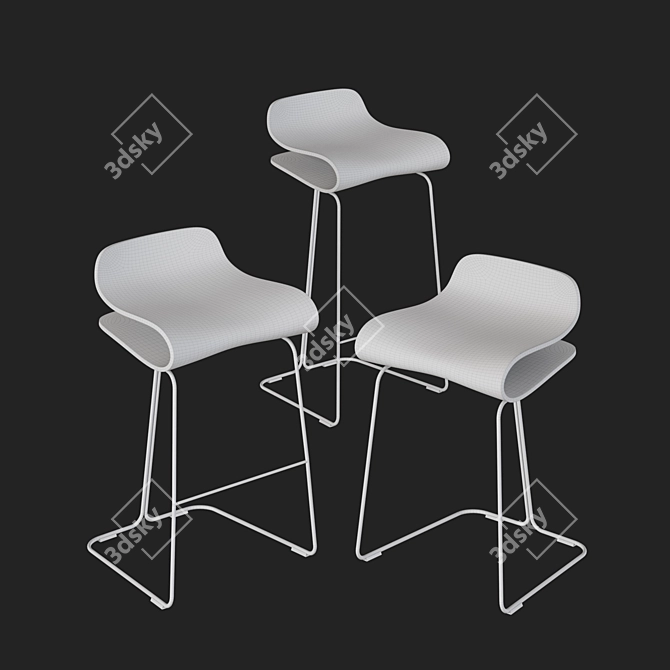 Elegant Ergonomic Stool: kristalia BCN 3D model image 2