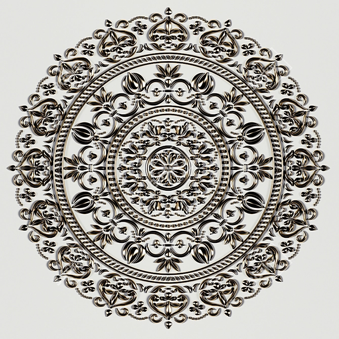 Ornamental Mandala Collection: 5 Exquisite 3D Designs 3D model image 7