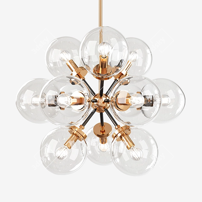 Elegant Glass Burst Chandelier 3D model image 1