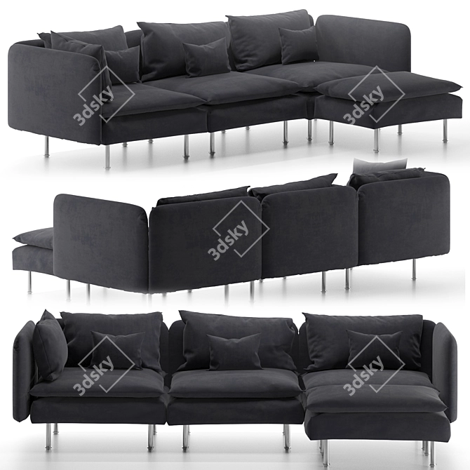 Modern Ikea SÖDERHAMN Sectional for Stylish Living 3D model image 11