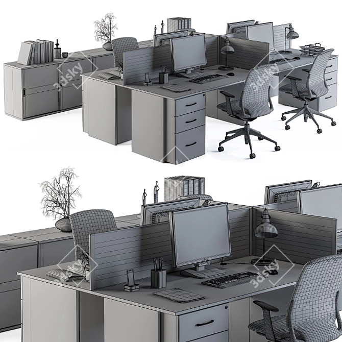 Modern Office Furniture Set 3D model image 4