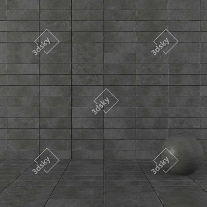 Modern Concrete Wall Tiles Set 3D model image 1