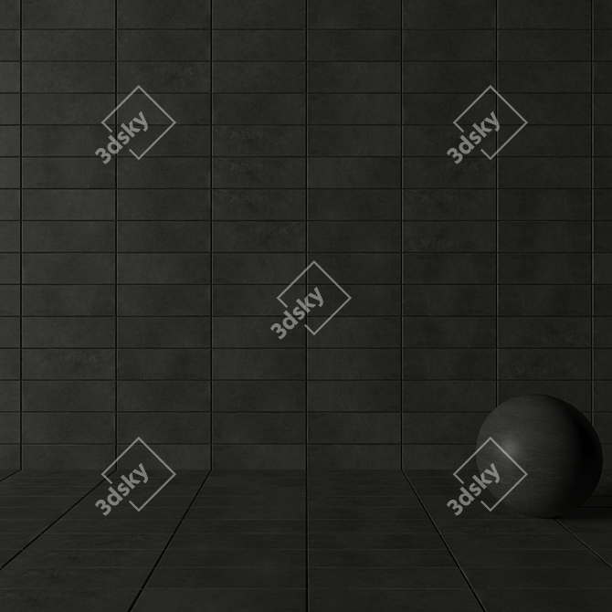 Modern Concrete Wall Tiles Set 3D model image 3