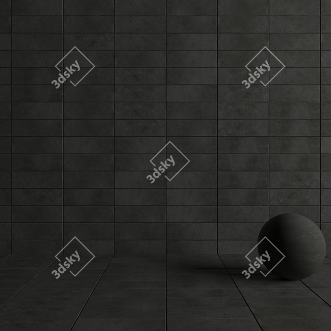 Modern Concrete Wall Tiles Set 3D model image 4