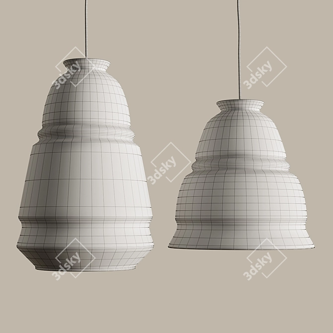 Elegant Glass Ceiling Lamps 3D model image 7