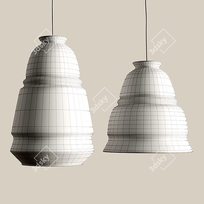 Elegant Glass Ceiling Lamps 3D model image 12