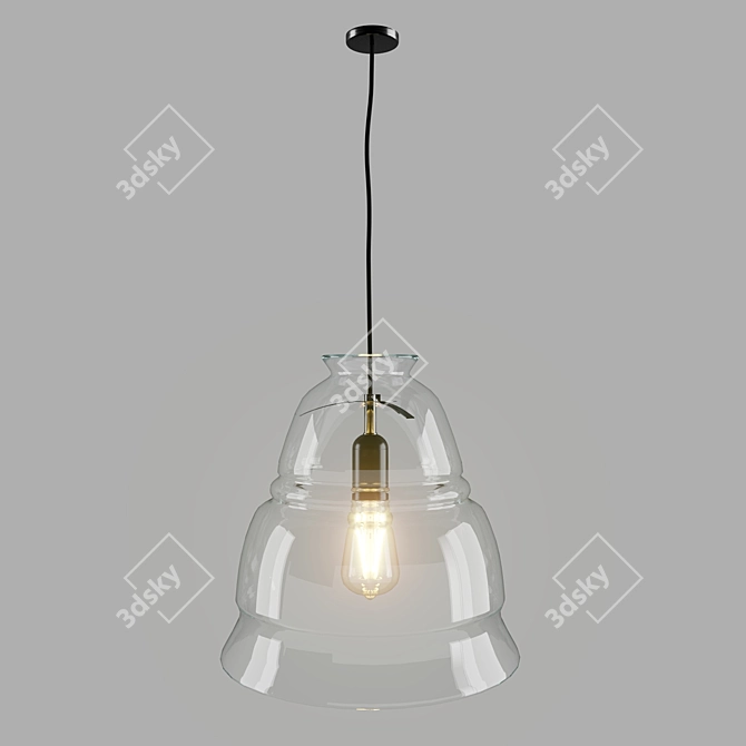 Elegant Glass Ceiling Lamps 3D model image 15