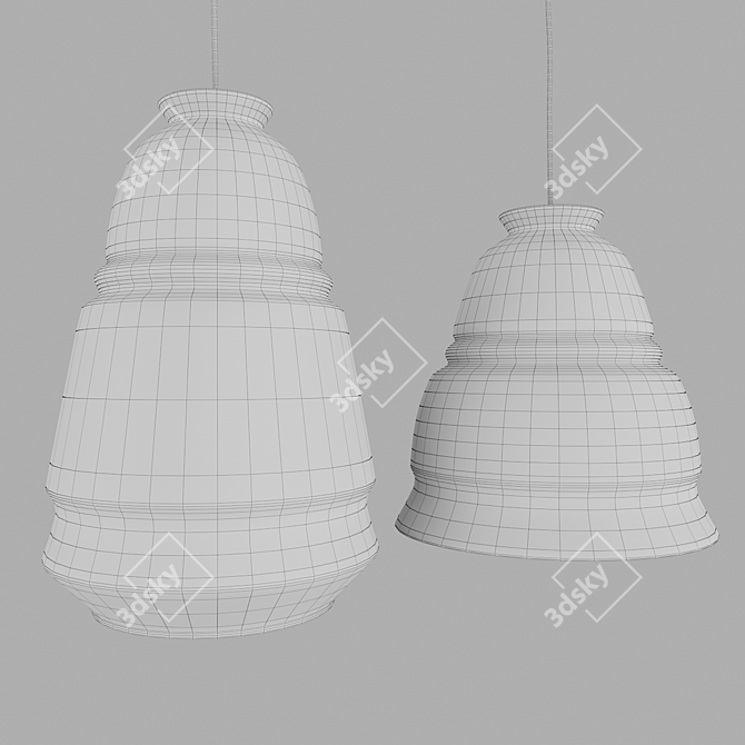 Elegant Glass Ceiling Lamps 3D model image 17