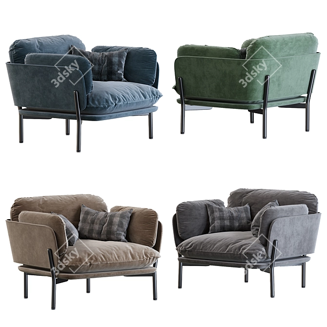 Sleek Cloud One Seater 3D model image 1