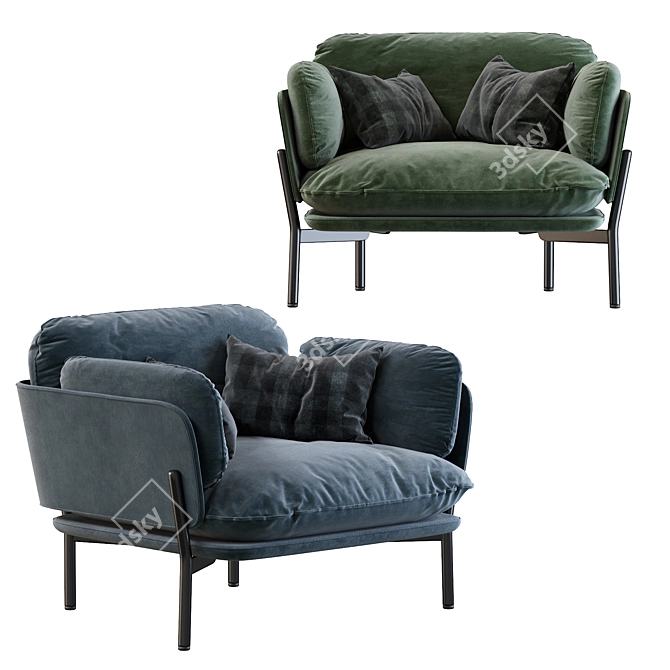 Sleek Cloud One Seater 3D model image 2