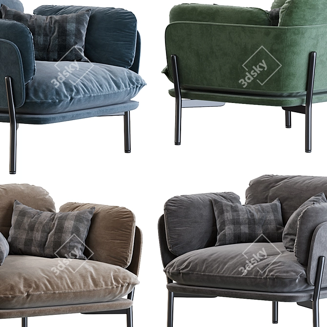 Sleek Cloud One Seater 3D model image 4
